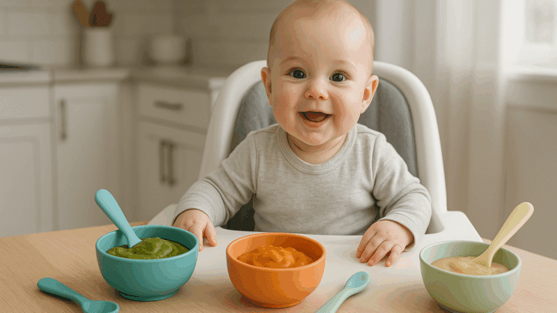 Recettes faciles pour bébé de 6 mois : menus variés et anti-allergènes